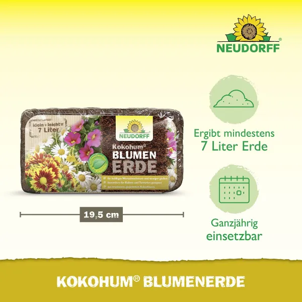 NEUDORFF® Kokohum® BlumenErde Brikett ergibt - 7 Liter