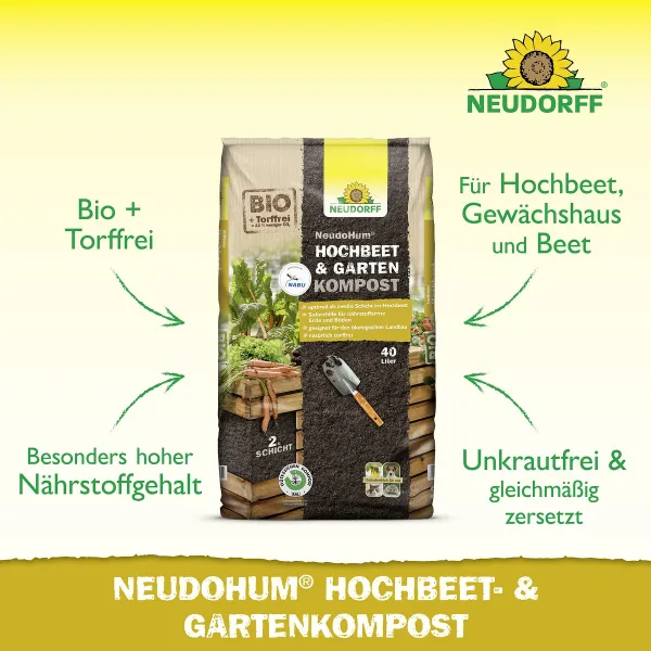 NEUDORFF® NeudoHum® BIO Hochbeet- & Garten Kompost torffrei - 40 Liter