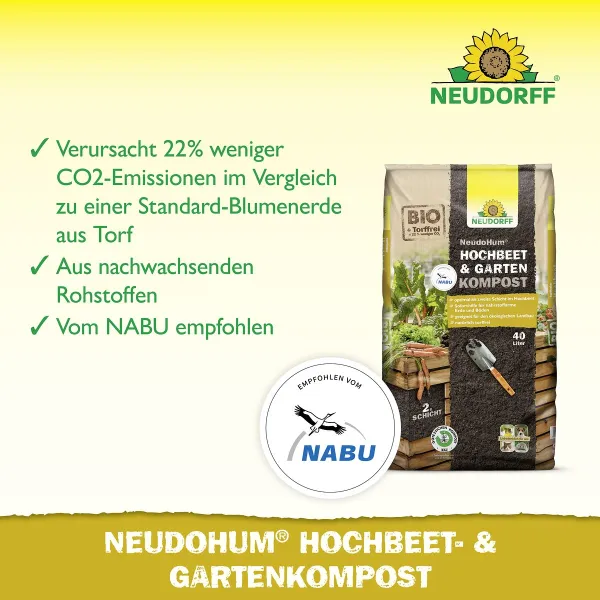 NEUDORFF® NeudoHum® BIO Hochbeet- & Garten Kompost torffrei - 40 Liter