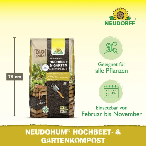 NEUDORFF® NeudoHum® BIO Hochbeet- & Garten Kompost torffrei - 40 Liter