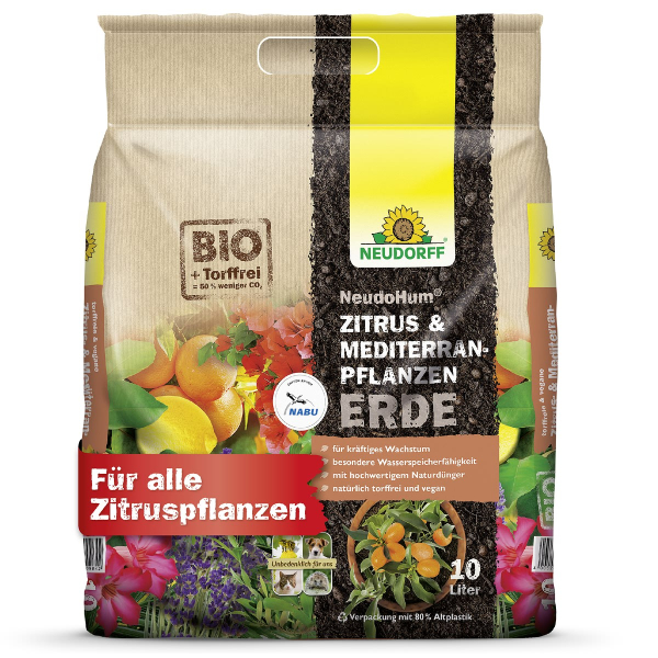 NEUDORFF® NeudoHum® BIO Zitrus- und Mediterranpflanzen Erde torffrei - 10 Liter