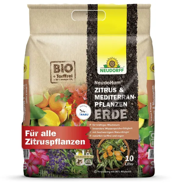 NEUDORFF® NeudoHum® BIO Zitrus- und Mediterranpflanzen Erde torffrei - 10 Liter