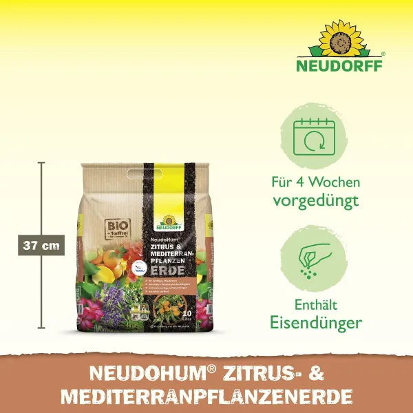 NEUDORFF® NeudoHum® BIO Zitrus- und Mediterranpflanzen Erde torffrei - 10 Liter