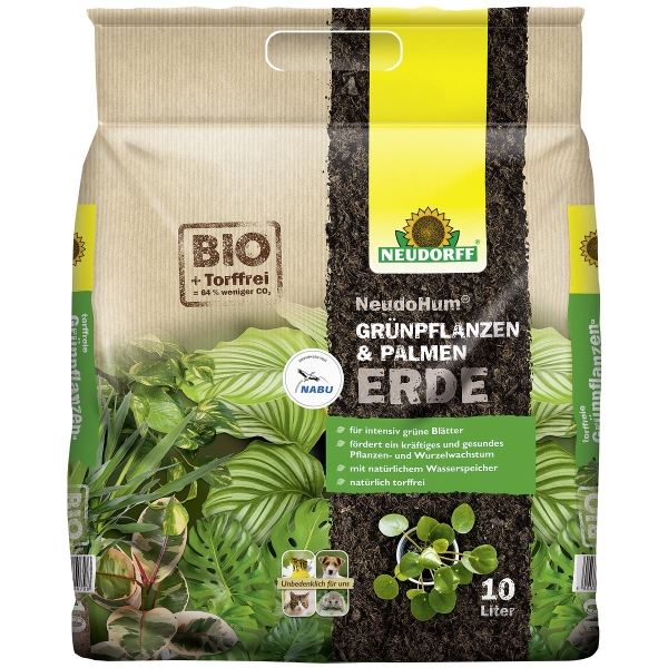 NEUDORFF® NeudoHum® BIO Grünpflanzen- & Palmenerde torffrei - 10 Liter