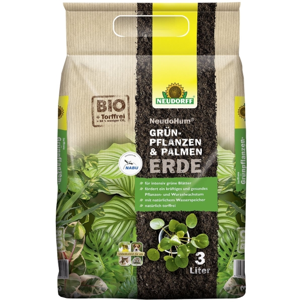 NEUDORFF® NeudoHum® Grünpflanzen- & Palmenerde torffrei - 3 Liter
