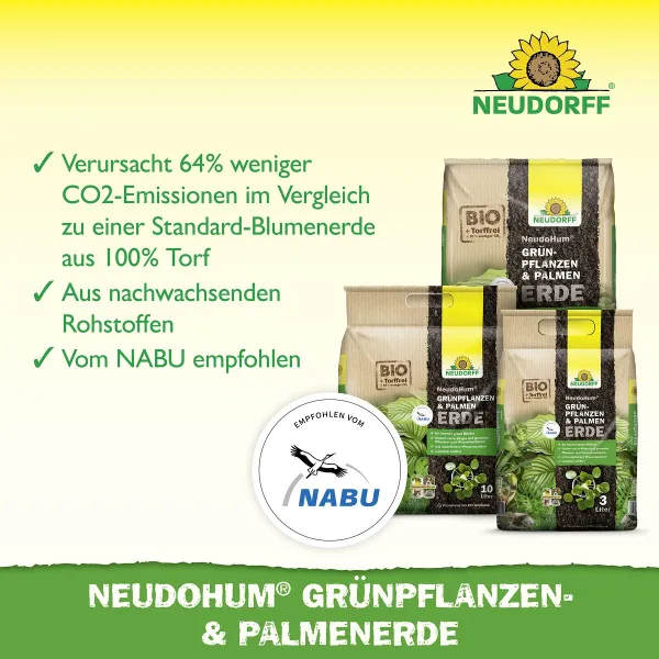 NEUDORFF® NeudoHum® Grünpflanzen- & Palmenerde torffrei - 3 Liter