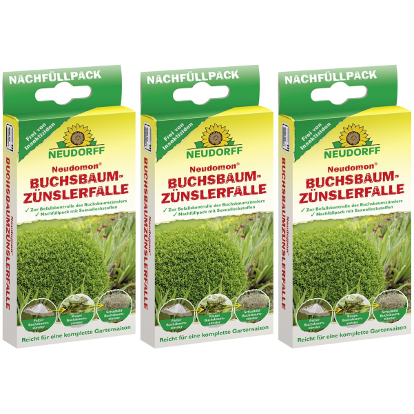 NEUDORFF® Neudomon® BuchsbaumzünslerFalle Nachfüllpack - 2 Lockstoffdepots x 3