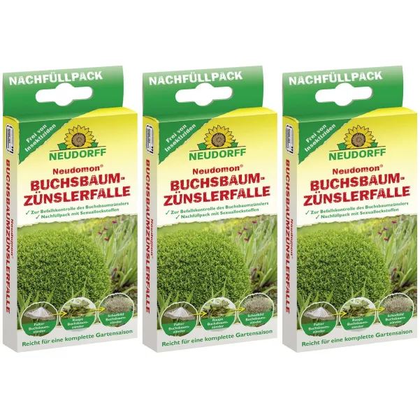 NEUDORFF® Neudomon® BuchsbaumzünslerFalle Nachfüllpack - 2 Lockstoffdepots x 3