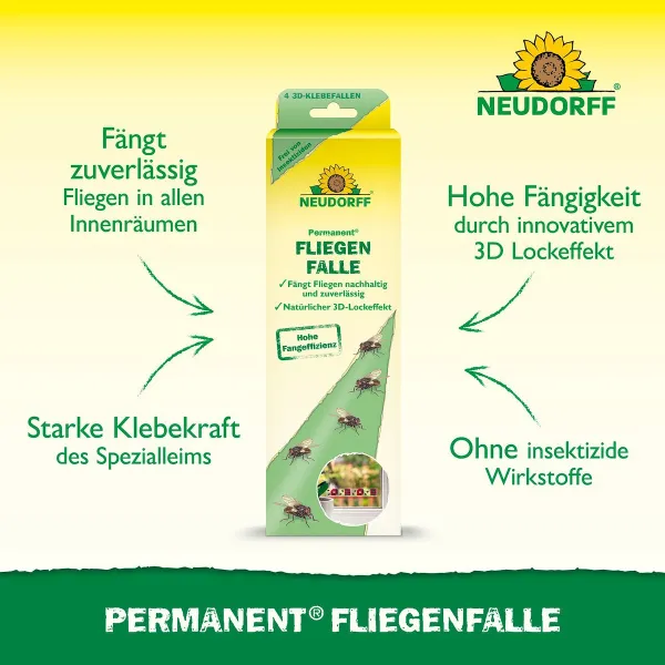 Neudorff Permanent FliegenFalle - 4 Klebefallen