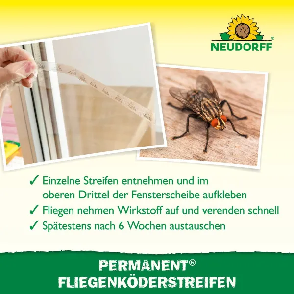 NEUDORFF® Permanent® FliegenköderStreifen - 6 Streifen