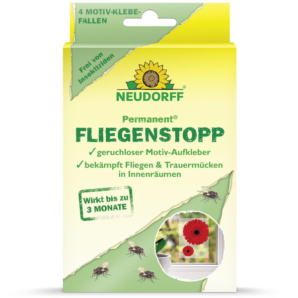 NEUDORFF Permanent FliegenStopp Motivfalle - 4 Stück