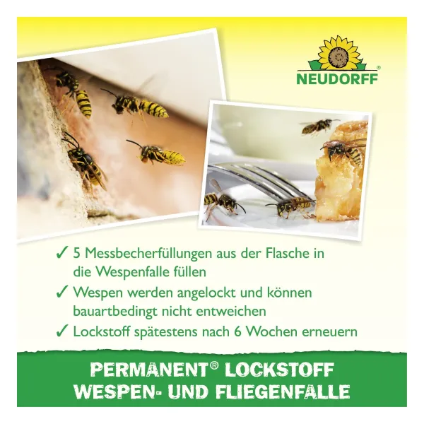 NEUDORFF® Permanent® Lockstoff Wespen- & Fliegenfalle - 250 ml