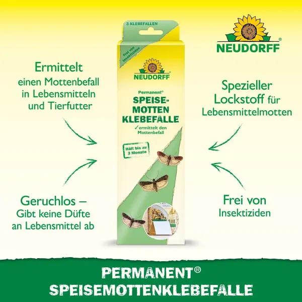 NEUDORFF® Permanent® SpeisemottenKlebefalle - 3 Fallen