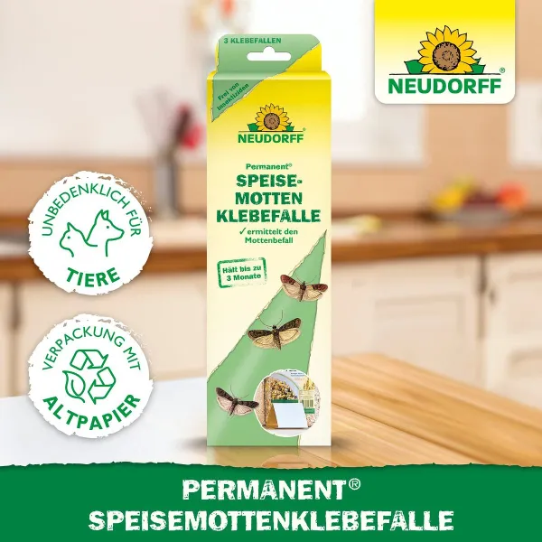 NEUDORFF® Permanent® SpeisemottenKlebefalle - 3 Fallen
