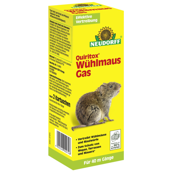 NEUDORFF® Quiritox® Wühlmaus Gas für 40 Meter Gänge - 2 Kartuschen