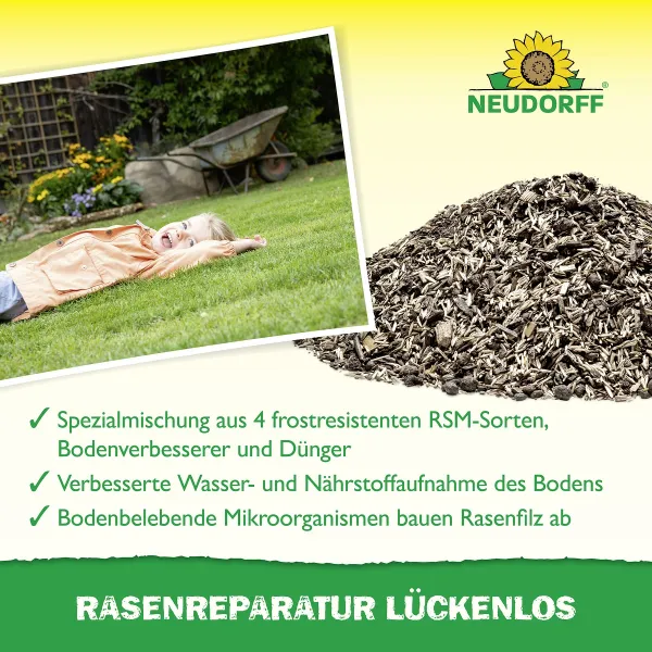 NEUDORFF® Rasenreparatur LückenLos 1,2 kg für ca. 15 Stellen