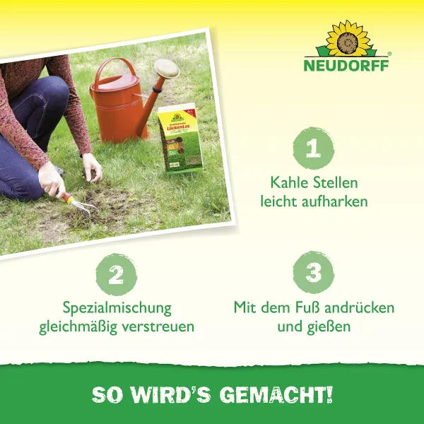 NEUDORFF® Rasenreparatur LückenLos 1,2 kg für ca. 15 Stellen
