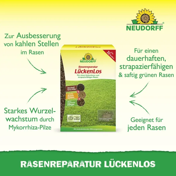 NEUDORFF® Rasenreparatur LückenLos 2,5 kg für ca. 32 Stellen