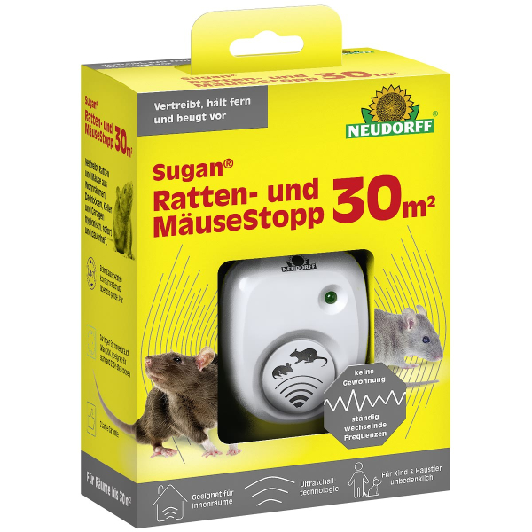 NEUDORFF® Sugan® Ratten- und Mäuse Stopp Ultraschallgerät für bis zu 30 m²