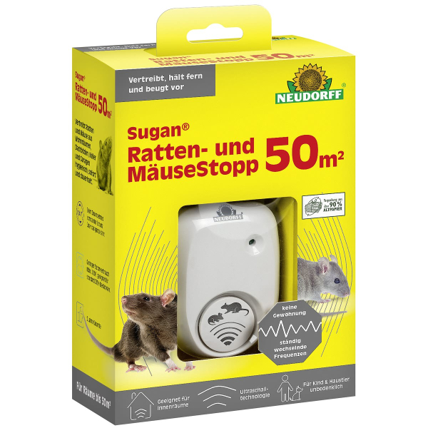 NEUDORFF® Sugan® Ratten- und Mäuse Stopp Ultraschallgerät für bis zu 50 m²