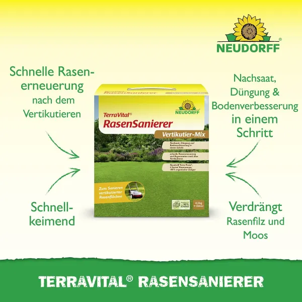 NEUDORFF® TerraVital® RasenSanierer Vertikutier-Mix für 150 m² - 4,5 kg