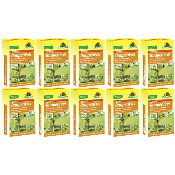 NEUDORFF® Xentari® RaupenFrei gegen Buchsbaumzünsler & Schadraupen - 25 g x 10