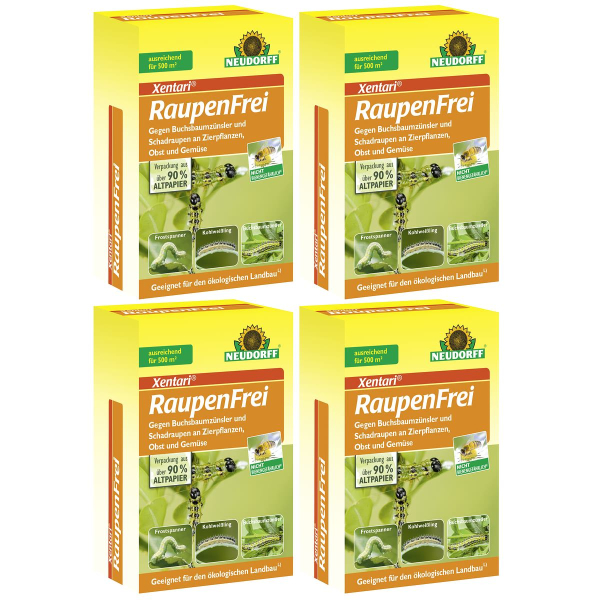 NEUDORFF® Xentari® RaupenFrei gegen Buchsbaumzünsler & Schadraupen - 25 g x  4