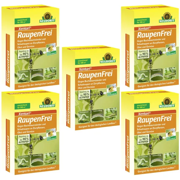 NEUDORFF® Xentari® RaupenFrei gegen Buchsbaumzünsler & Schadraupen - 25 g x 5 NEUDORFF® Xentari® RaupenFrei gegen Buchsbaumzünsler & Schadraupen - 25 g x 5