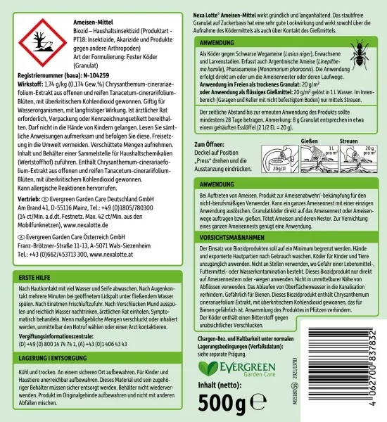 Nexa Lotte® Ameisen-Mittel - 500 g