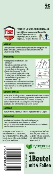 Nexa Lotte® Frucht- und Essig-Fliegenfalle - 4 Stück