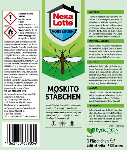 Nexa Lotte® Moskito Stäbchen 60 ml + 8 Stäbchen