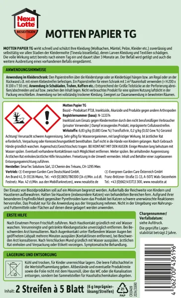 Nexa Lotte® Motten Papier TG - 2 Stück
