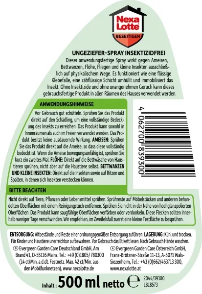 Nexa Lotte® Ungezieferspray Insektizidfrei - 500 ml