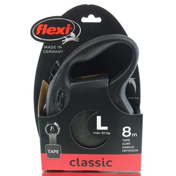 Nobby® Hunde flexi NEW CLASSIC Gurt L Schwarz 8 Meter