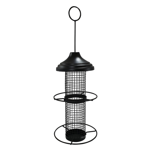 Nobby® Futtersäule mit Sitzringen schwarz 15 x 30 cm