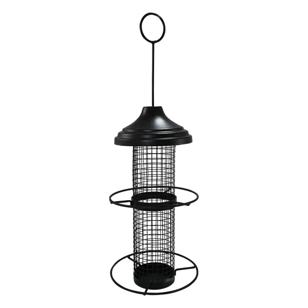 Nobby® Futtersäule mit Sitzringen schwarz 15 x 30 cm