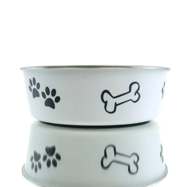 Nobby® Hunde Edelstahlnapf FUSION L Weiß rutschfest Ø 20 cm ca. 1.800 ml