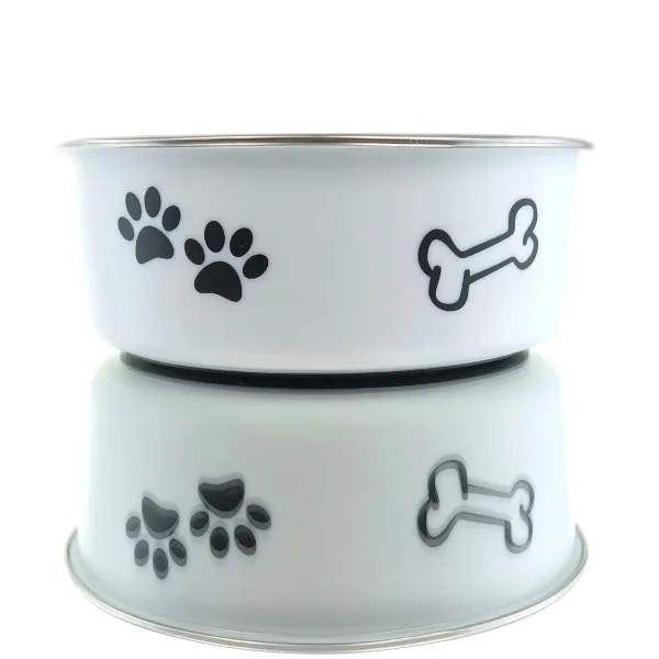 Nobby® Hunde Edelstahlnapf FUSION M Weiß rutschfest Ø 16 cm ca. 940 ml