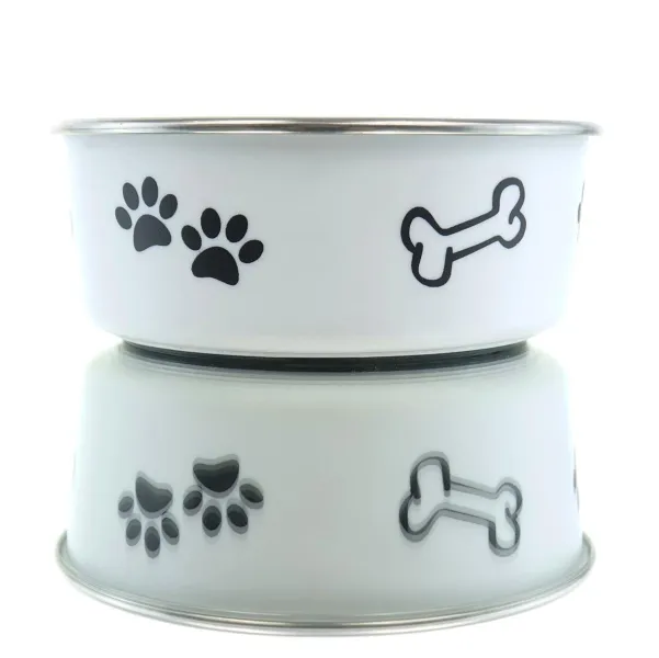 Nobby® Hunde Edelstahlnapf FUSION S Weiß rutschfest Ø 13 cm ca. 500 ml