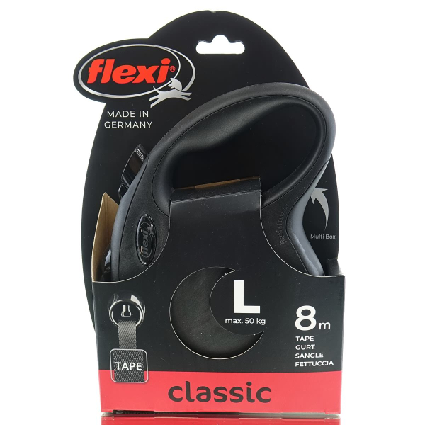 Nobby® Hunde flexi NEW CLASSIC Gurt L Schwarz 8 Meter