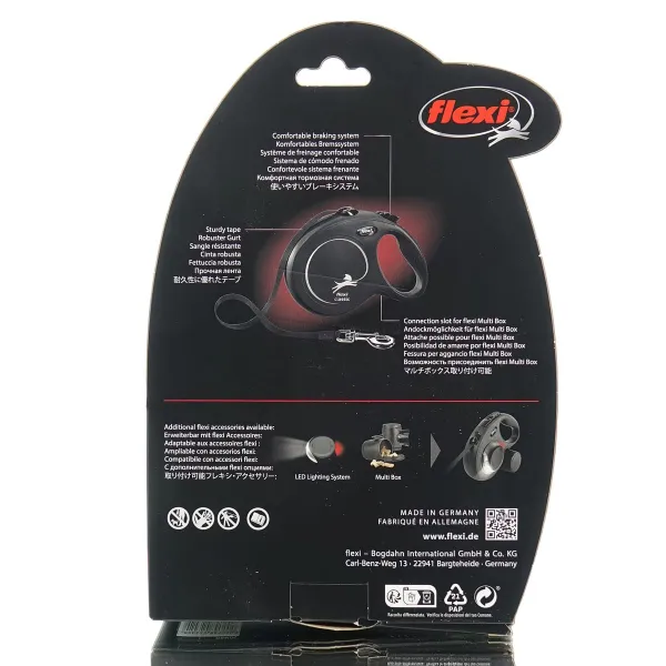 Nobby® Hunde flexi NEW CLASSIC Gurt L Schwarz 8 Meter
