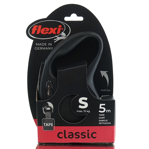 Nobby® Hunde flexi NEW CLASSIC Gurt S Schwarz 5 Meter