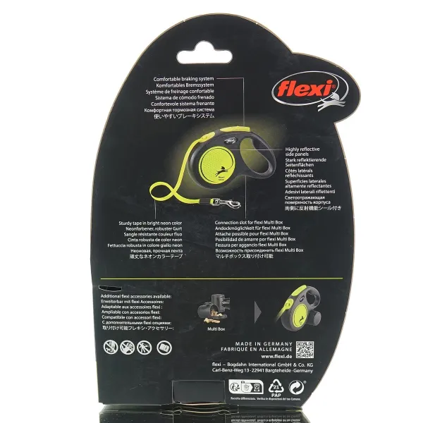 Nobby® Hunde flexi NEW NEON Gurt M Gelb 5 Meter