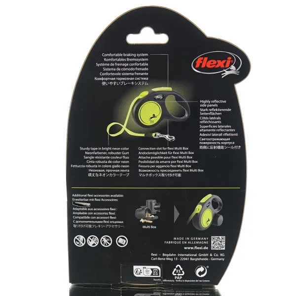 Nobby® Hunde flexi NEW NEON Gurt S Gelb 5 Meter