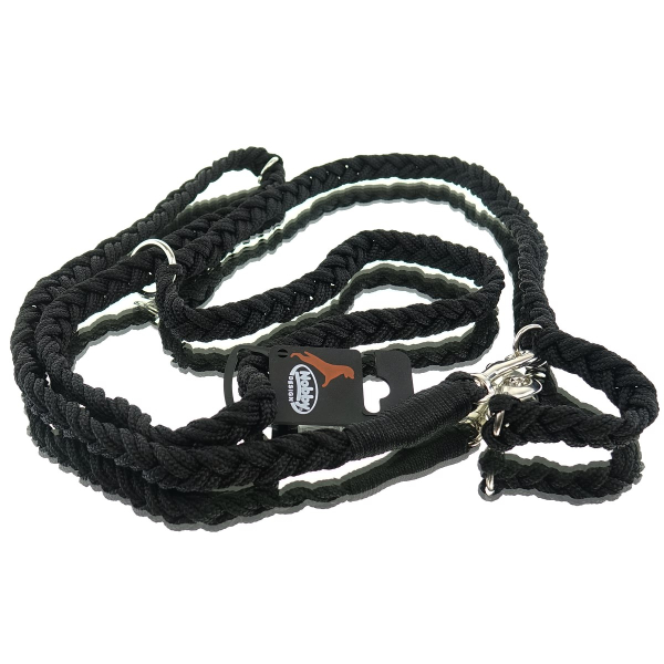 Nobby® Hunde Führleine Geflochten S-M Schwarz  200 cm - Nylon
