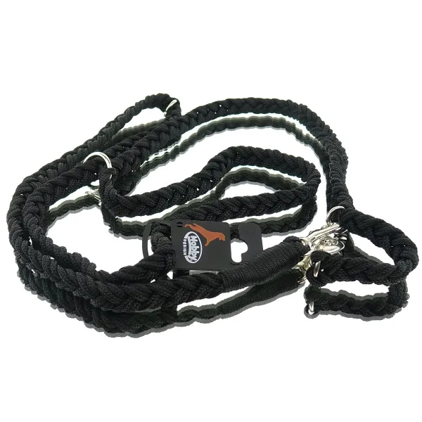 Nobby® Hunde Führleine Geflochten S-M Schwarz 200 cm - Nylon