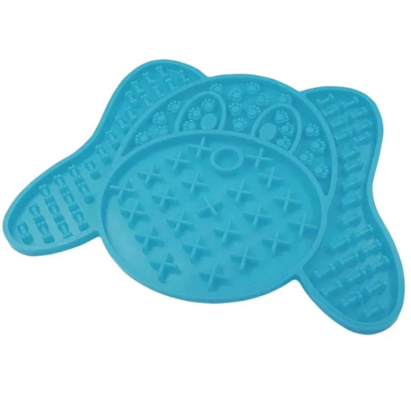 Nobby® Hunde Leckmatte Hundekopf Hellblau 20 x 14,5 cm - Silikon
