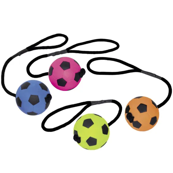 Nobby® Hunde Moosgummi Fußball mit Seil S sortiert 6,3 cm