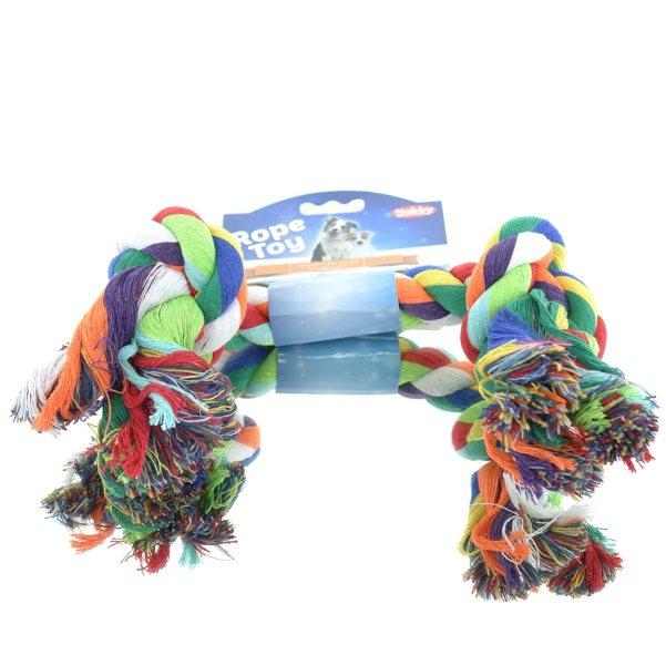 Nobby Hunde Rope Toy Spielseil bunt 270 g, 2 Knoten, ca. 36 cm