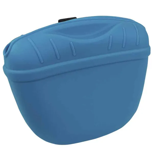Nobby® Hunde Silikon Snackbeutel RIO Hellblau mit Gürtelclip 12,5 cm